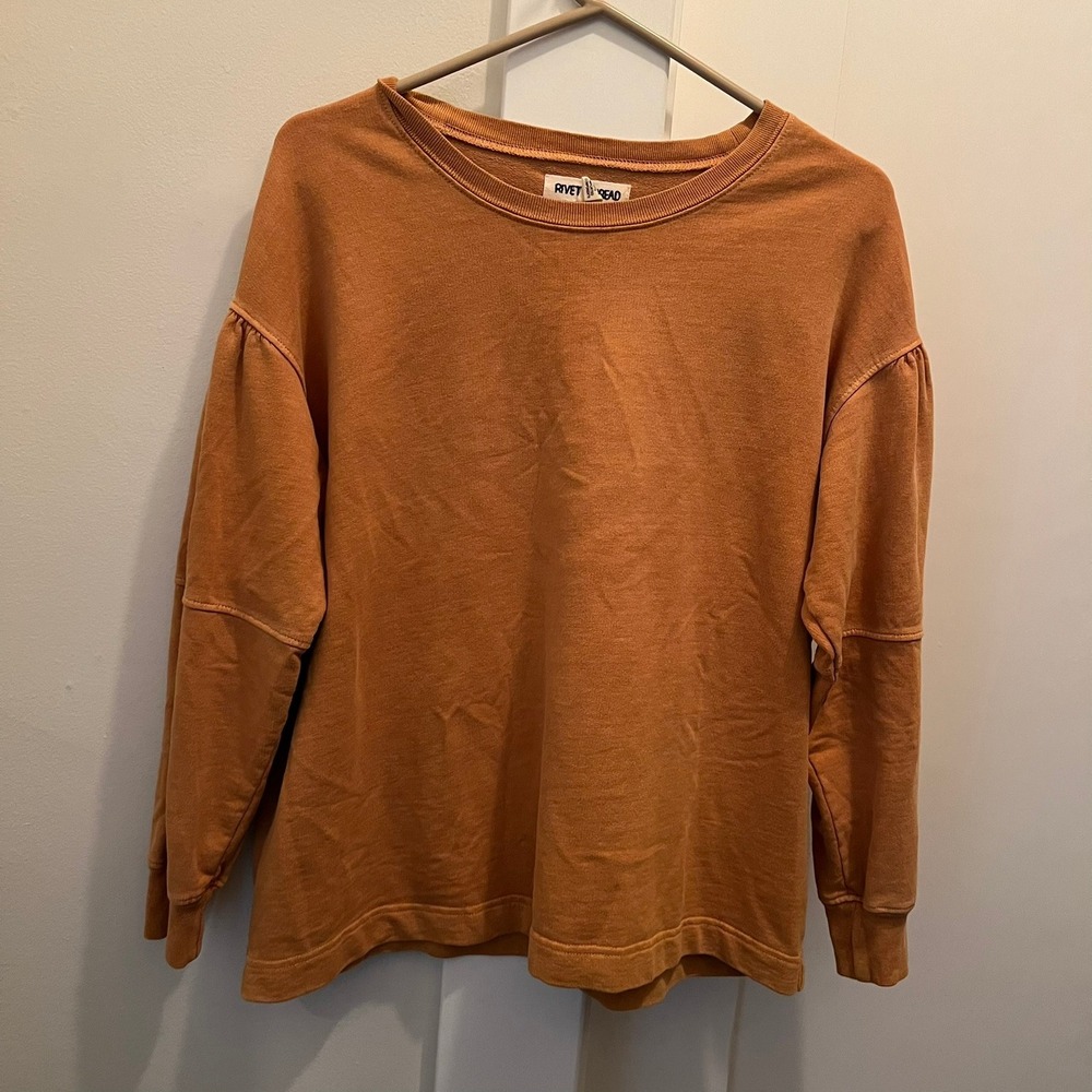 Rivet & Thread Mustard Yellow Sweatshirt Medium Cotton Casual